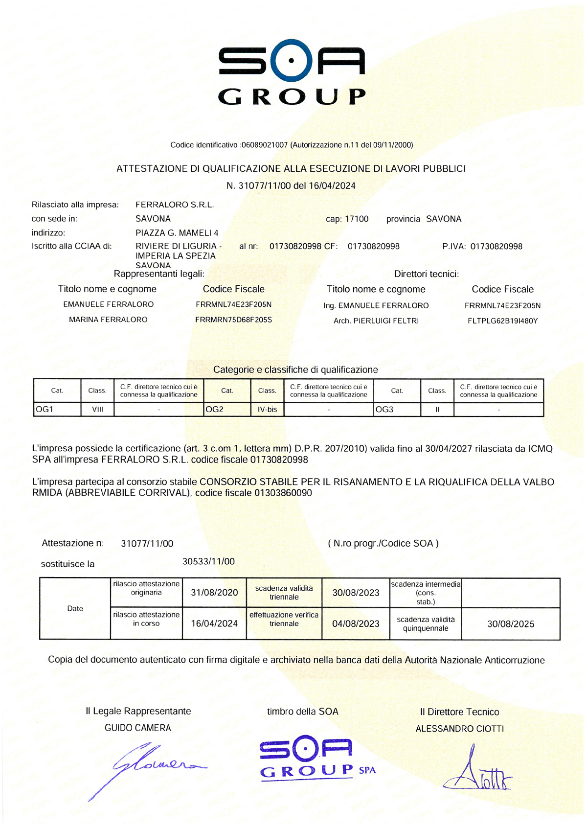 Certificazione SOA OG1